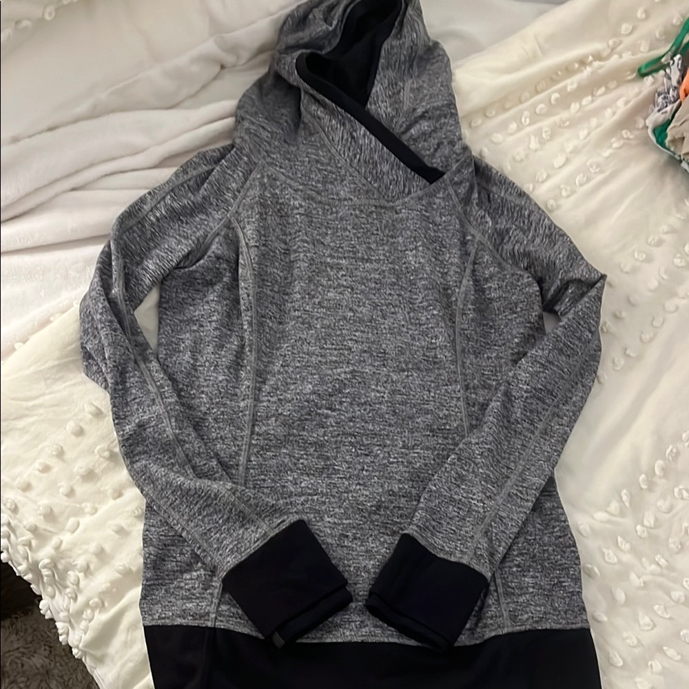 lululemon athletica Gray and Black Hoodie top